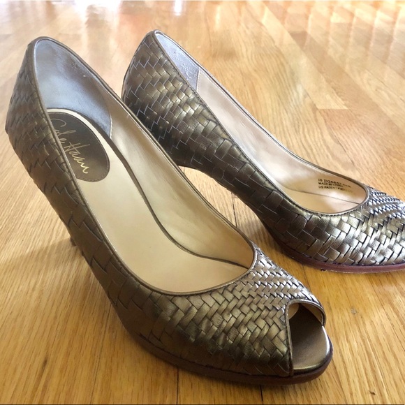 Cole Haan bronze woven heels - Picture 4 of 7